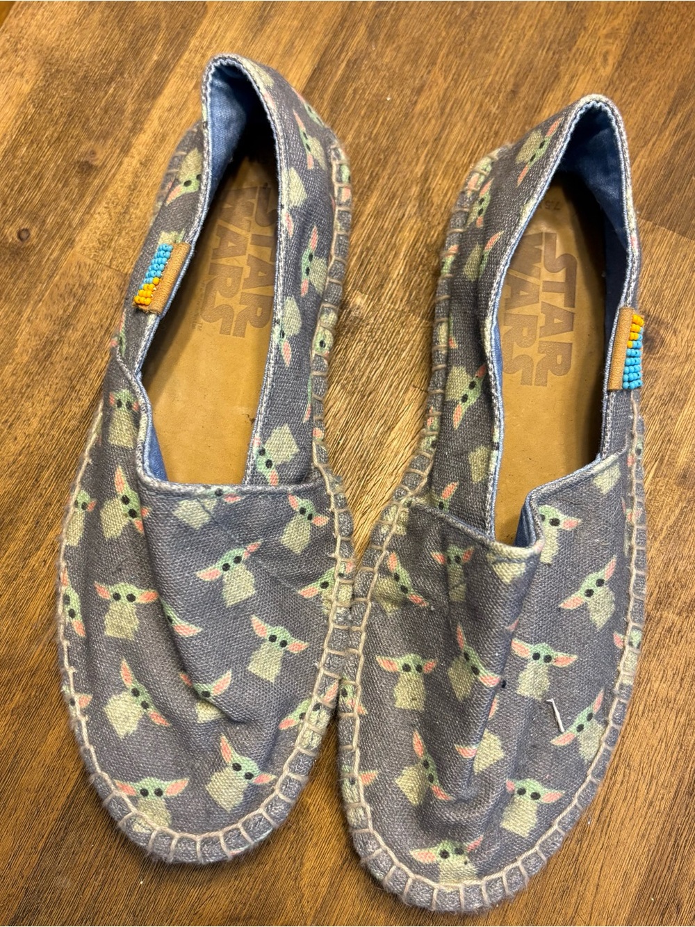 Star Wars Slip-On Espadrilles with Green Grogu and Blue Accents